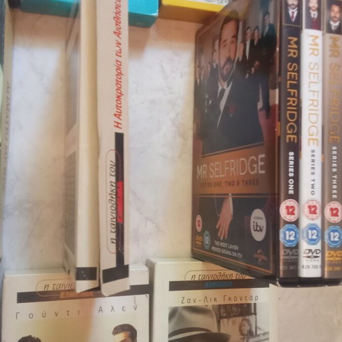 Used videocassettes and DVDs with various titles