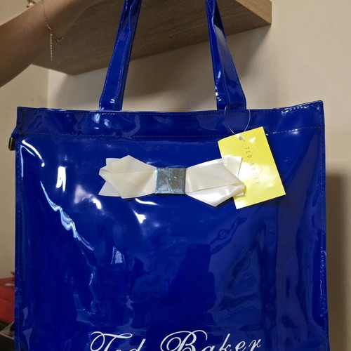 Ted Baker large blue handbag with white bow new