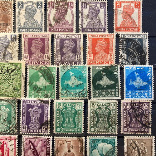 India stamps used, set of 45 different sealed