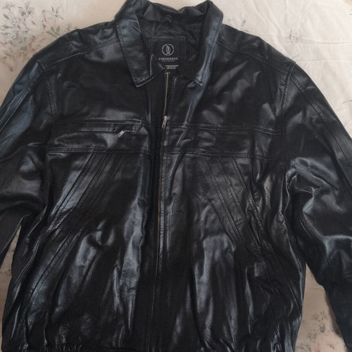 Catamaran Bomber Jacket 5XL genuine leather like new, black