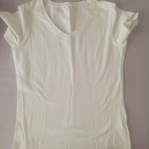 Beige women's T-shirt, size S