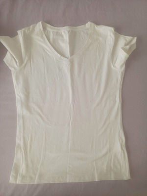 Beige women's T-shirt, size S