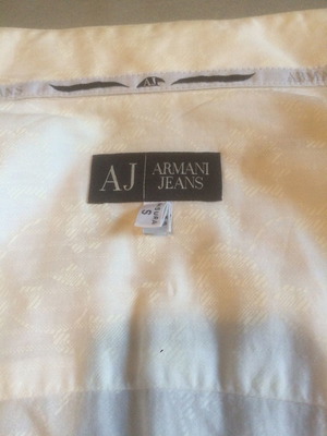 Πουκάμισο AJ Armani Jeans Small λευκό μακρυμάνικο σαν καινούργιο