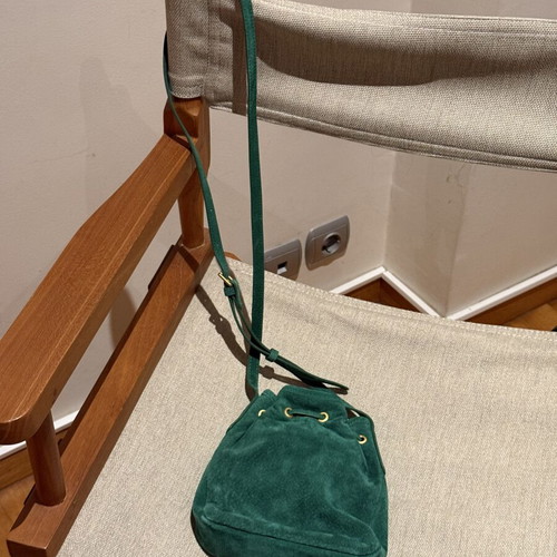 Zara leather suede crossbody bag like new, green