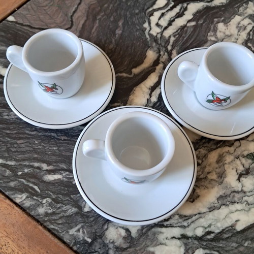 Loumidis Collectible Coffee Cups Set of 3 Like New, Thick Porcelain