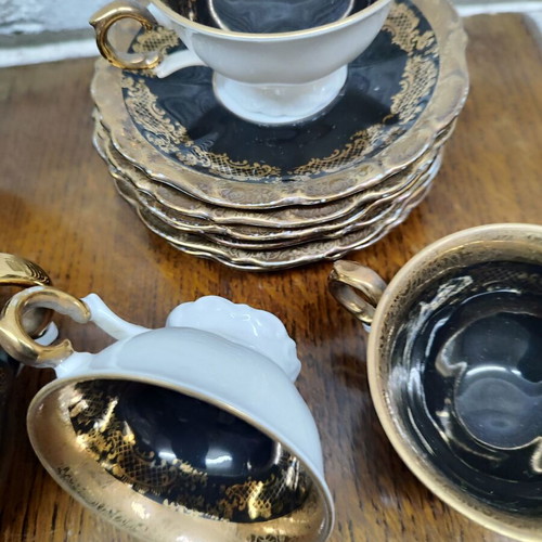 Bareuther Bavaria coffee set used, Bavarian porcelain with gold details