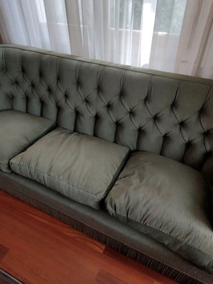 3-seat velvet dralon sofa, neoclassical style
