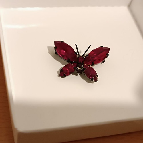 Silver Snowflake Pin and Red Butterfly Pin new