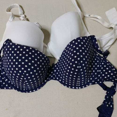 Marks & Spencer bra set white-blue polka dot like new, size 36D