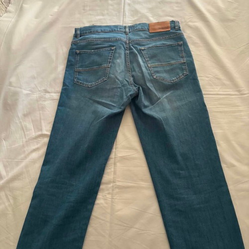 Trussardi men's jeans, blue, cotton blend