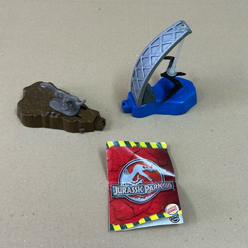 Jurassic Park III Playset Amblin 2001 for Burger King meal used, pack of 2