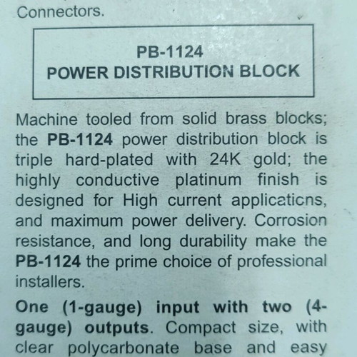 Earthquake PB-1124 car power splitter new