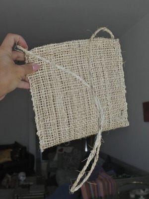 Woven straw bag σαν καινούργιο, μπεζ