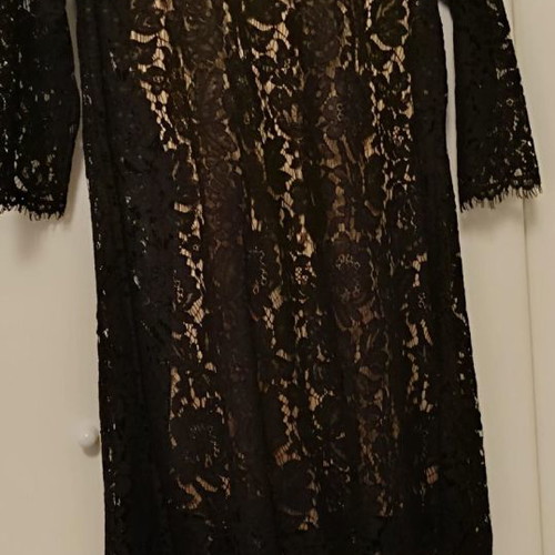 Lace dress used, Italian, black, A-line, size S