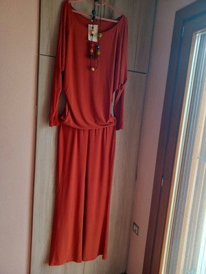 Women’s set new oversize with handmade necklace, rust color