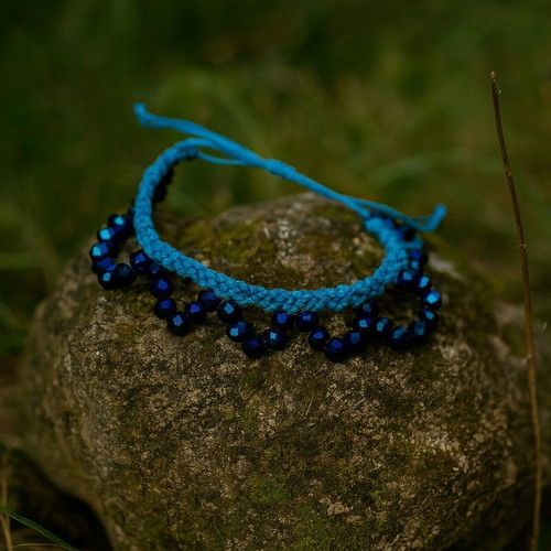 Aegean Fairy Handmade Anklet Like New, Turquoise and Blue Beads