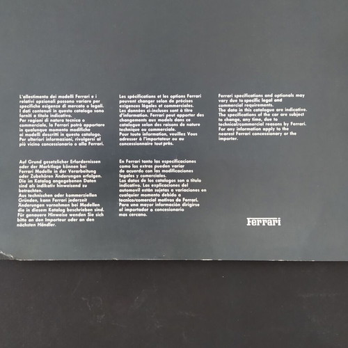 Ferrari 308 GTB/GTS 1981 car brochure