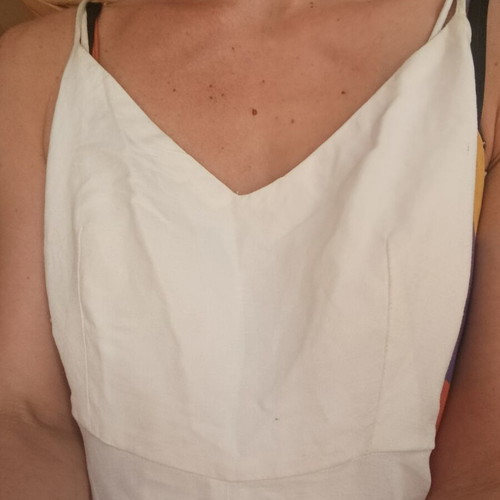 Oysho dress white, like new, open back, size M