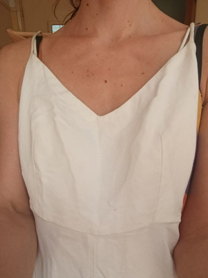 Oysho dress white, like new, open back, size M