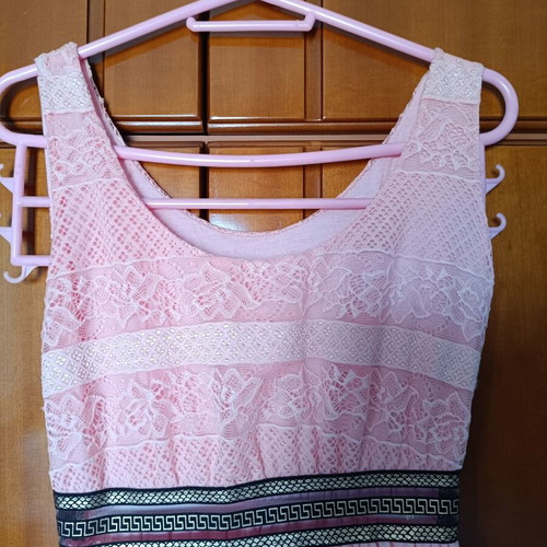 Long formal dress like new, size S 36, pink