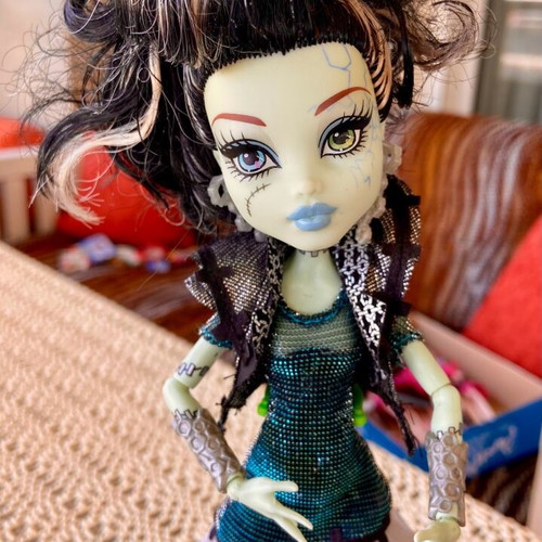 Monster High Doll Frankie Stein used with accessories