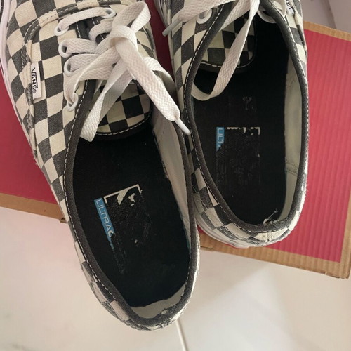 Vans Authentic Lite sneakers used, checkerboard pattern, size 40