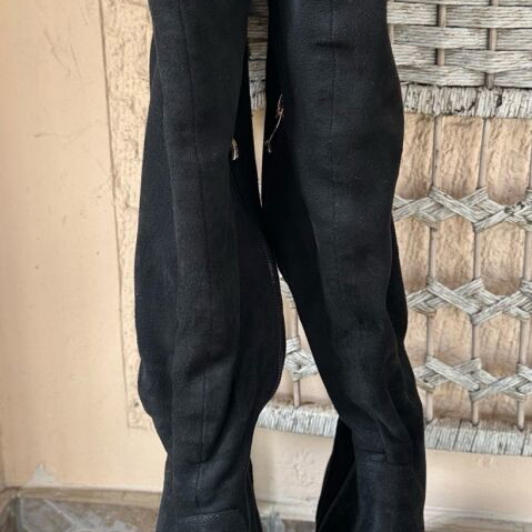 Migato over the knee boots used, size 36, black with gold details