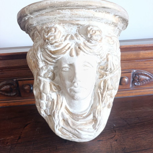 Vintage Art Nouveau wall corbel shelf with female figure