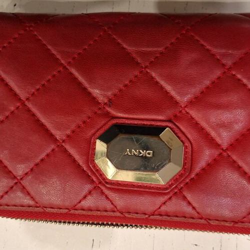 DKNY women's wallet used, red, 20x10 cm