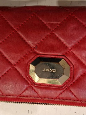 DKNY women's wallet used, red, 20x10 cm