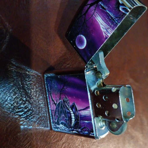 Zippo lighter used with dragon scene