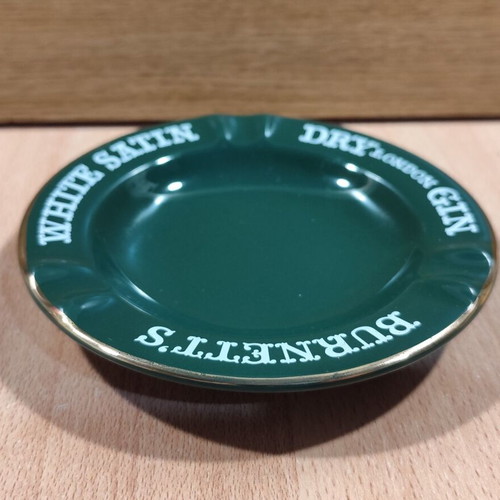 Burnett's Dry Gin ceramic ashtray like new