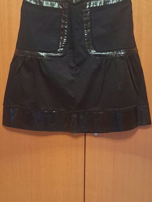 Skirt with vinyl details like new, black, size M