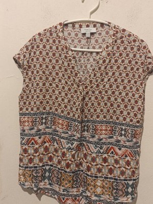 Tinta V Neck Printed Viscose Blouse XXL New
