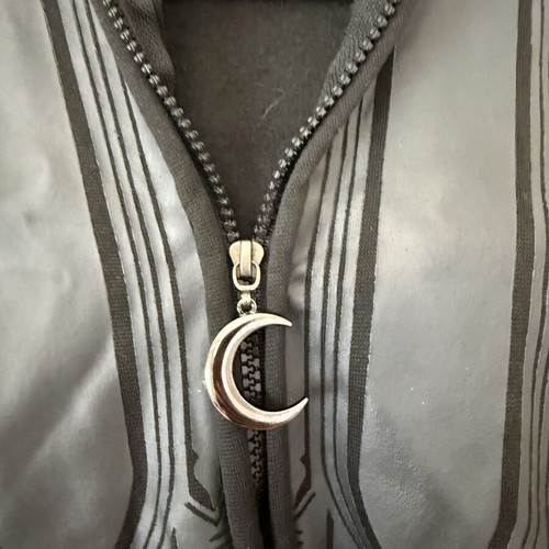 Gothic Jacket with Hood and Moon Zipper Charm, Like New, Medium