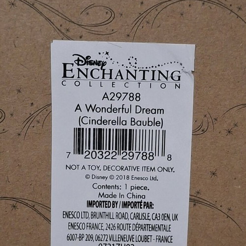 Disney Cinderella “A Wonderful Dream” Christmas Ornament 2018 new