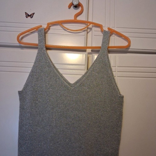 Moutaki wool evening top silver color like new