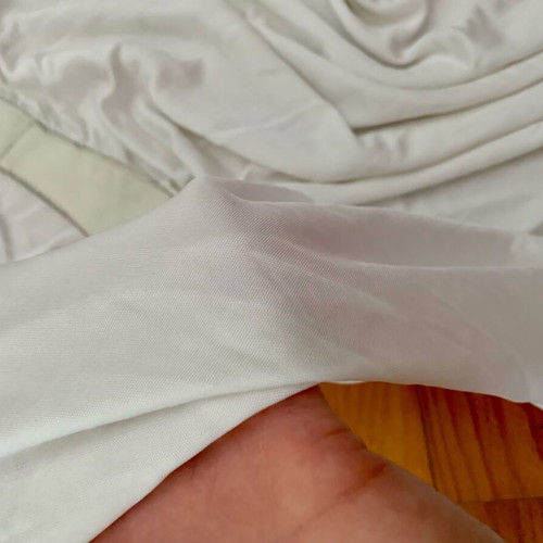 Italian blouse used 100% viscose with leather neckline white size M