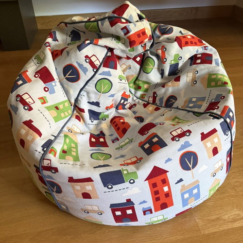 Colorful pouf beanbag 100% cotton with removable cover like new