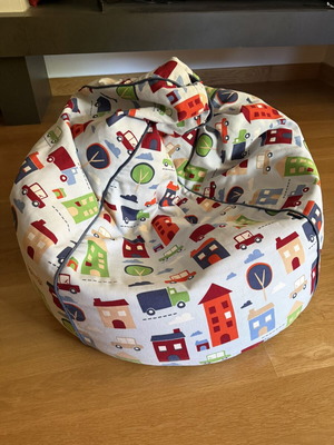 Colorful pouf beanbag 100% cotton with removable cover like new