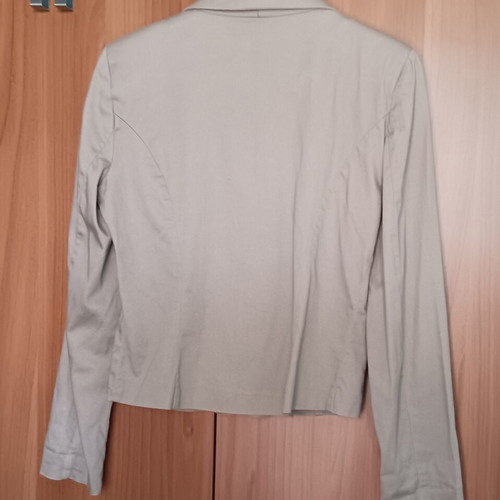 Paranoia jacket and crop shirt set, white and grey