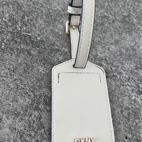 DKNY travel set with passport holder and luggage tag, white leather