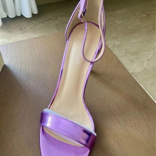 Bozikis purple metallic sandals size 40 new, 9 cm heel