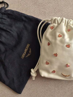 Zadig & Voltaire Mini Leather Pouch New Wool White