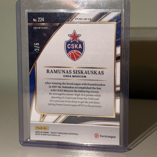 Panini Select Euroleague Ramunas Siskauskas Courtside Prizm καινούργιο
