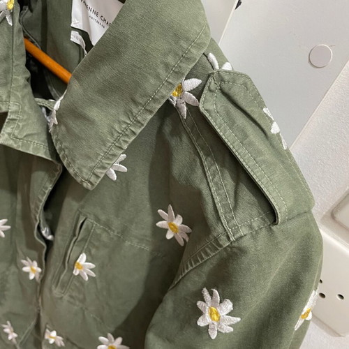 Fabienne Chapot cargo jacket with daisies, size M(S)