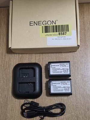 Enegon NP-FW50 Battery Pack with Dual USB Charger for Sony Cameras New
