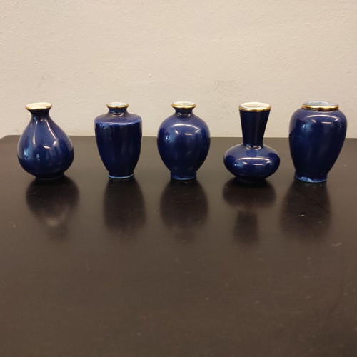 Porcelain decorative small vases like new, set of 5 pieces