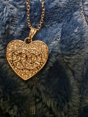 Stainless steel necklace new heart-shaped with stones silver
