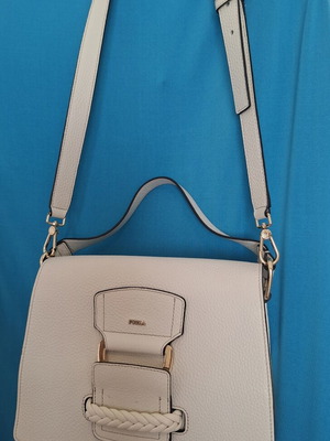 Furla leather bag like new, ivory with gold details